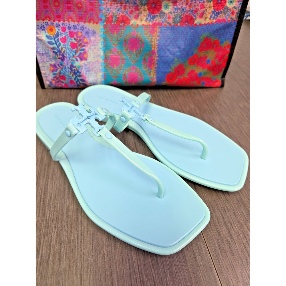 Tory Burch Roxanne Jelly TPU Thong Sandals Women's US 8 Island Blue NEW
